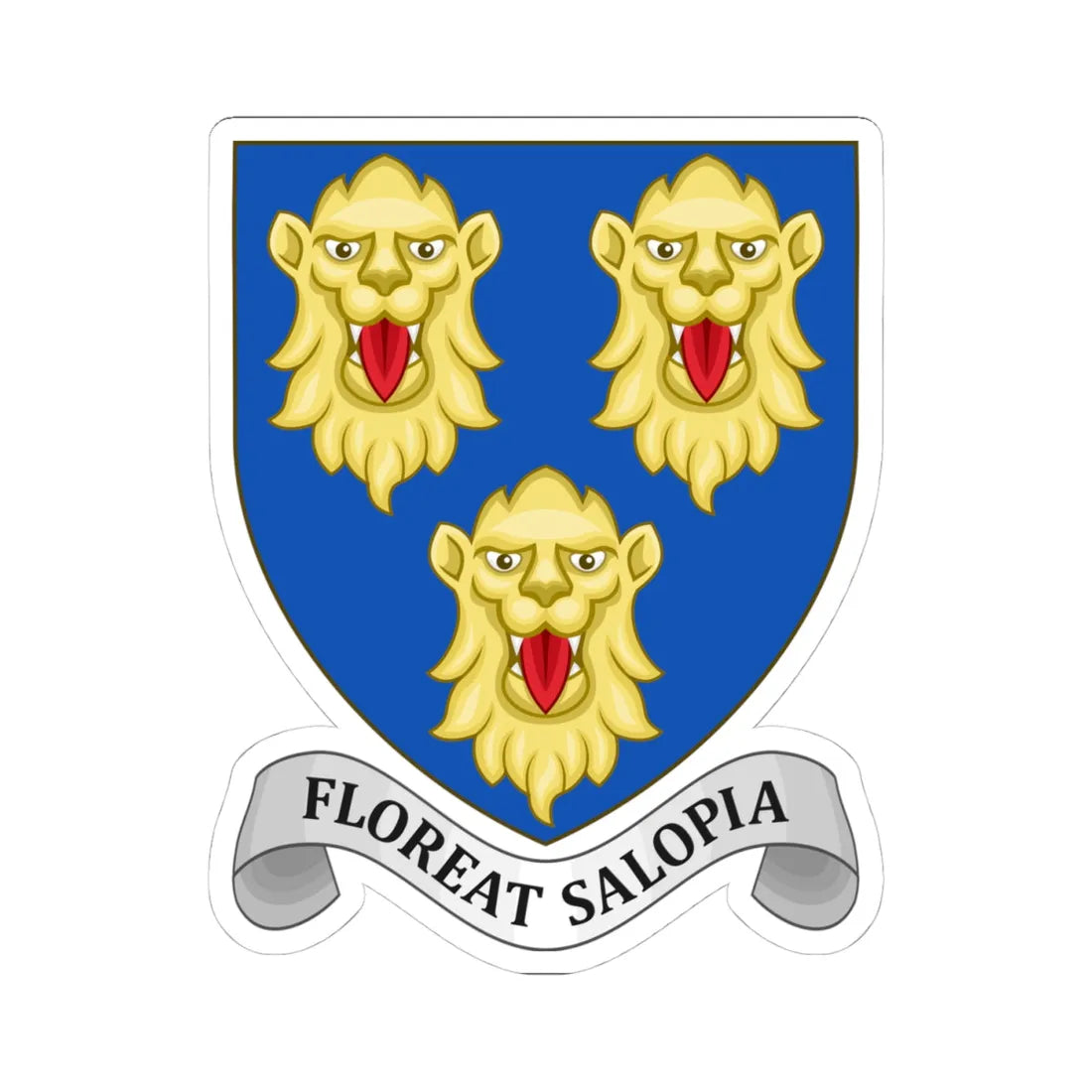 Coat of arms of Shrewsbury (England) (Coat of Arms) STICKER Vinyl Kiss-Cut Decal 4 Inch White - The Sticker Space