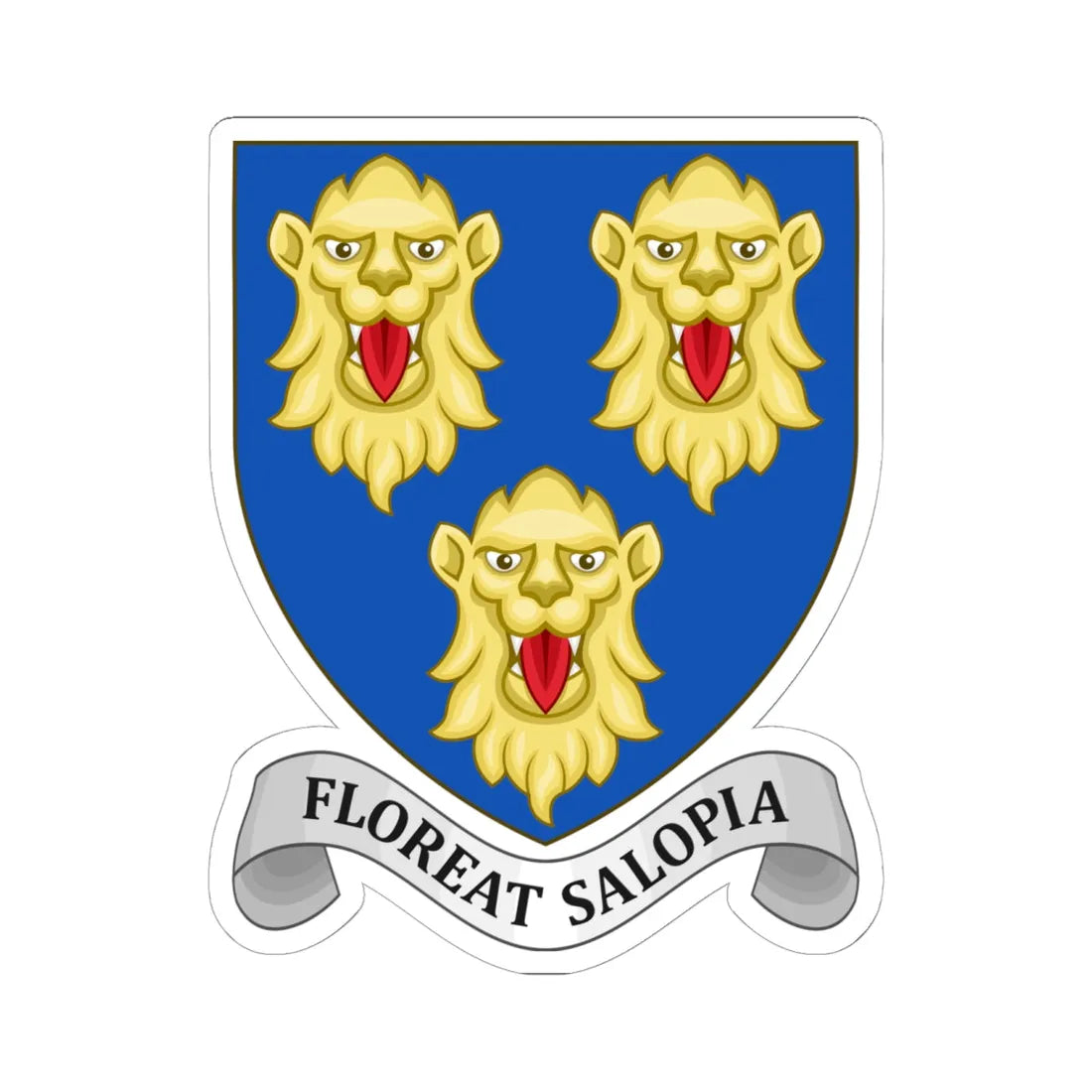 Coat of arms of Shrewsbury (England) (Coat of Arms) STICKER Vinyl Kiss-Cut Decal 6 Inch White - The Sticker Space