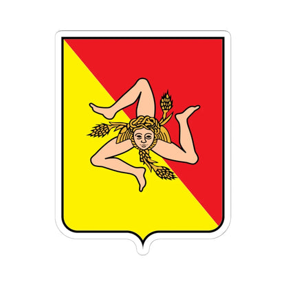 Coat of arms of Sicily (Italy) (Coat of Arms) STICKER Vinyl Kiss-Cut Decal 6 Inch White - The Sticker Space