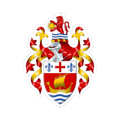 Coat of arms of Sidmouth Town Council (England) (Coat of Arms) STICKER Vinyl Kiss-Cut Decal 4 Inch White - The Sticker Space