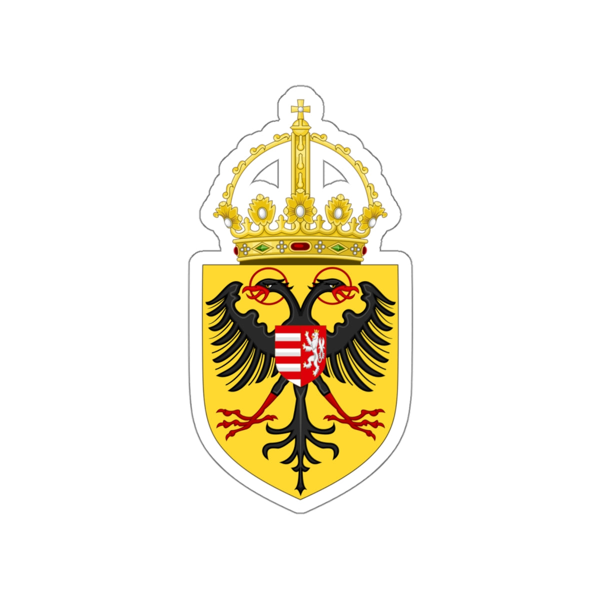 Coat of arms of Sigismund, Holy Roman Emperor STICKER Vinyl Die-Cut Decal-White-The Sticker Space