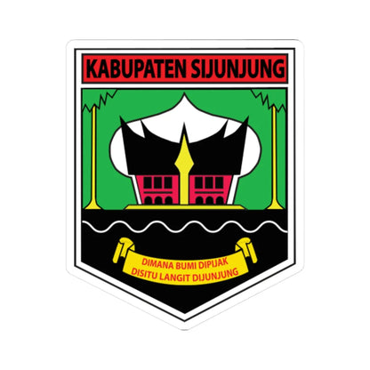 Coat of arms of Sijunjung Regency (Indonesia) (Coat of Arms) STICKER Vinyl Kiss-Cut Decal 4 Inch White - The Sticker Space