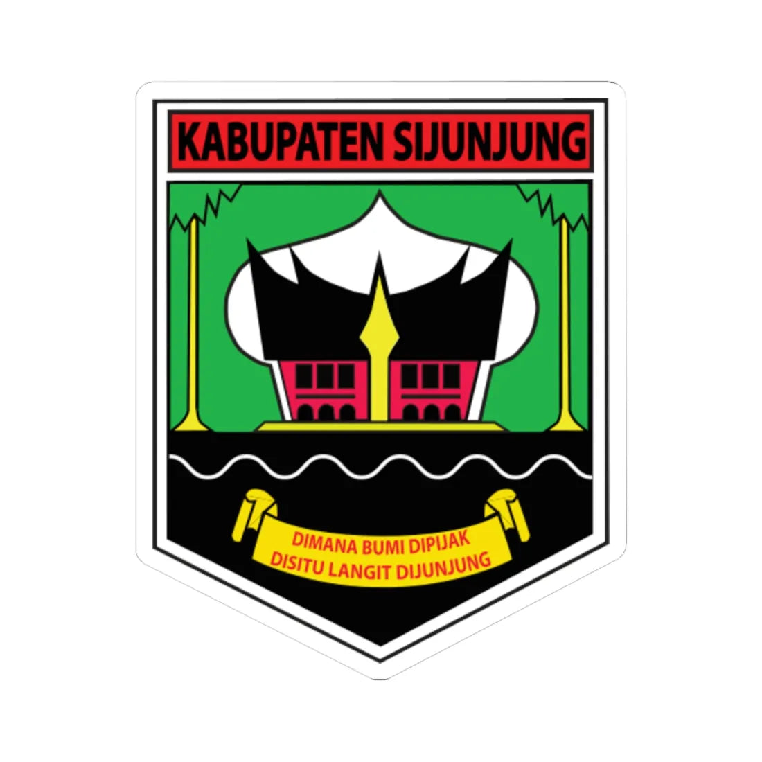 Coat of arms of Sijunjung Regency (Indonesia) (Coat of Arms) STICKER Vinyl Kiss-Cut Decal 6 Inch White - The Sticker Space