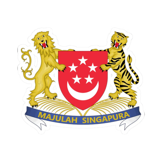 Coat of arms of Singapore (Singapore) (Coat of Arms) STICKER Vinyl Kiss-Cut Decal 2 Inch White - The Sticker Space