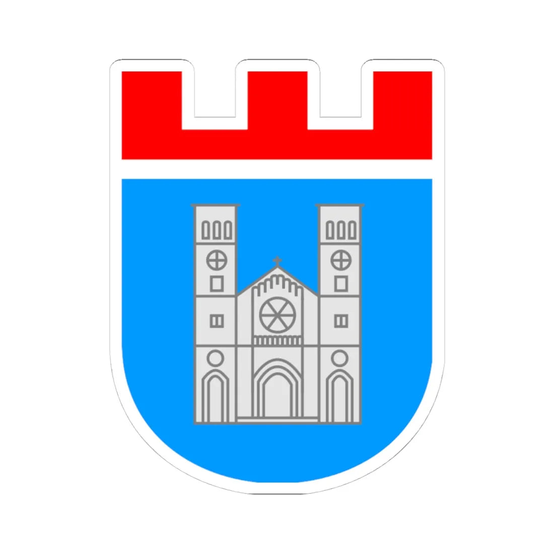 Coat of Arms of Siroki Brijeg (Bosnia and Herzegovina) (Coat of Arms) STICKER Vinyl Kiss-Cut Decal 4 Inch White - The Sticker Space