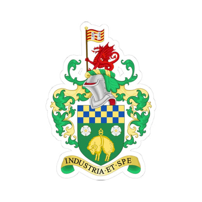 Coat of arms of Skipton (England) (Coat of Arms) STICKER Vinyl Kiss-Cut Decal 3 Inch White - The Sticker Space