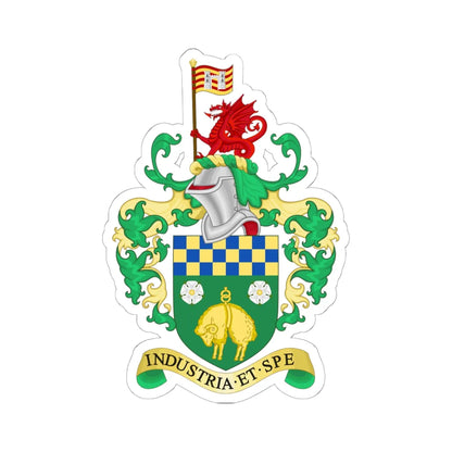 Coat of arms of Skipton (England) (Coat of Arms) STICKER Vinyl Kiss-Cut Decal 6 Inch White - The Sticker Space