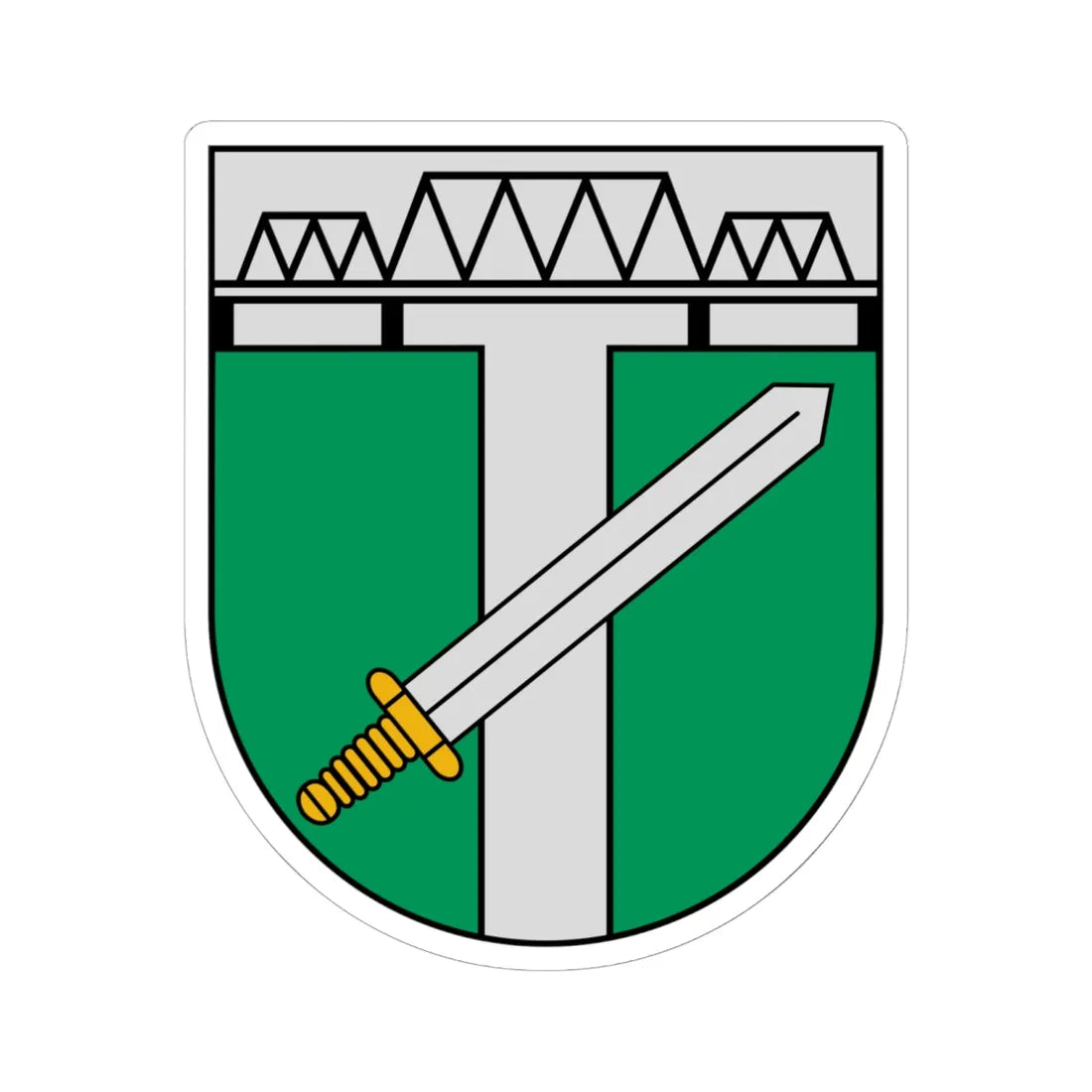 Coat of Arms of Skrunda (Latvia) (Coat of Arms) STICKER Vinyl Kiss-Cut Decal 6 Inch White - The Sticker Space