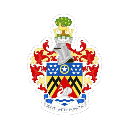 Coat of arms of Slough Borough Council (England) (Coat of Arms) STICKER Vinyl Kiss-Cut Decal 6 Inch White - The Sticker Space