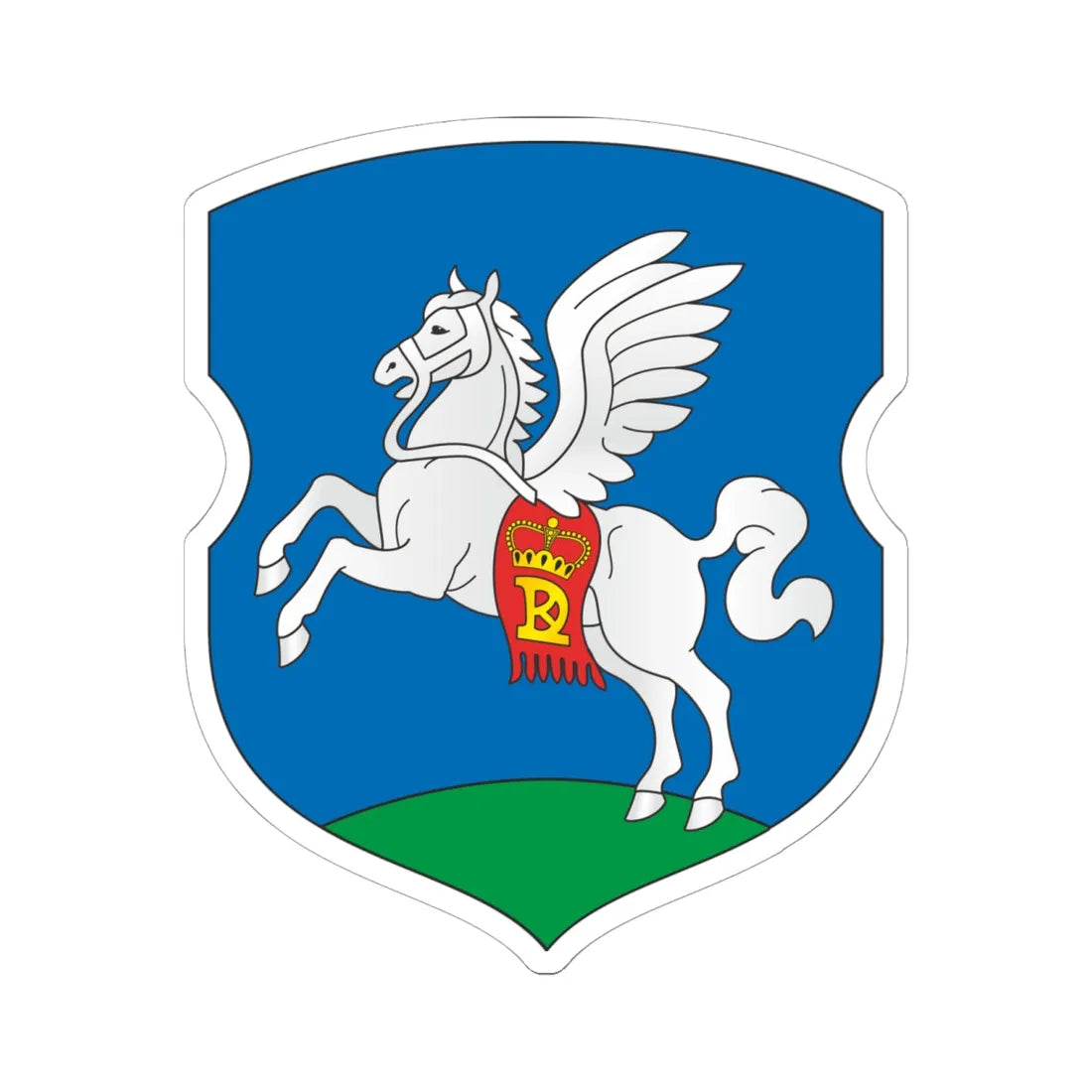 Coat of Arms of Slutsk Belarus (Belarus) (Coat of Arms) STICKER Vinyl Kiss-Cut Decal 6 Inch White - The Sticker Space