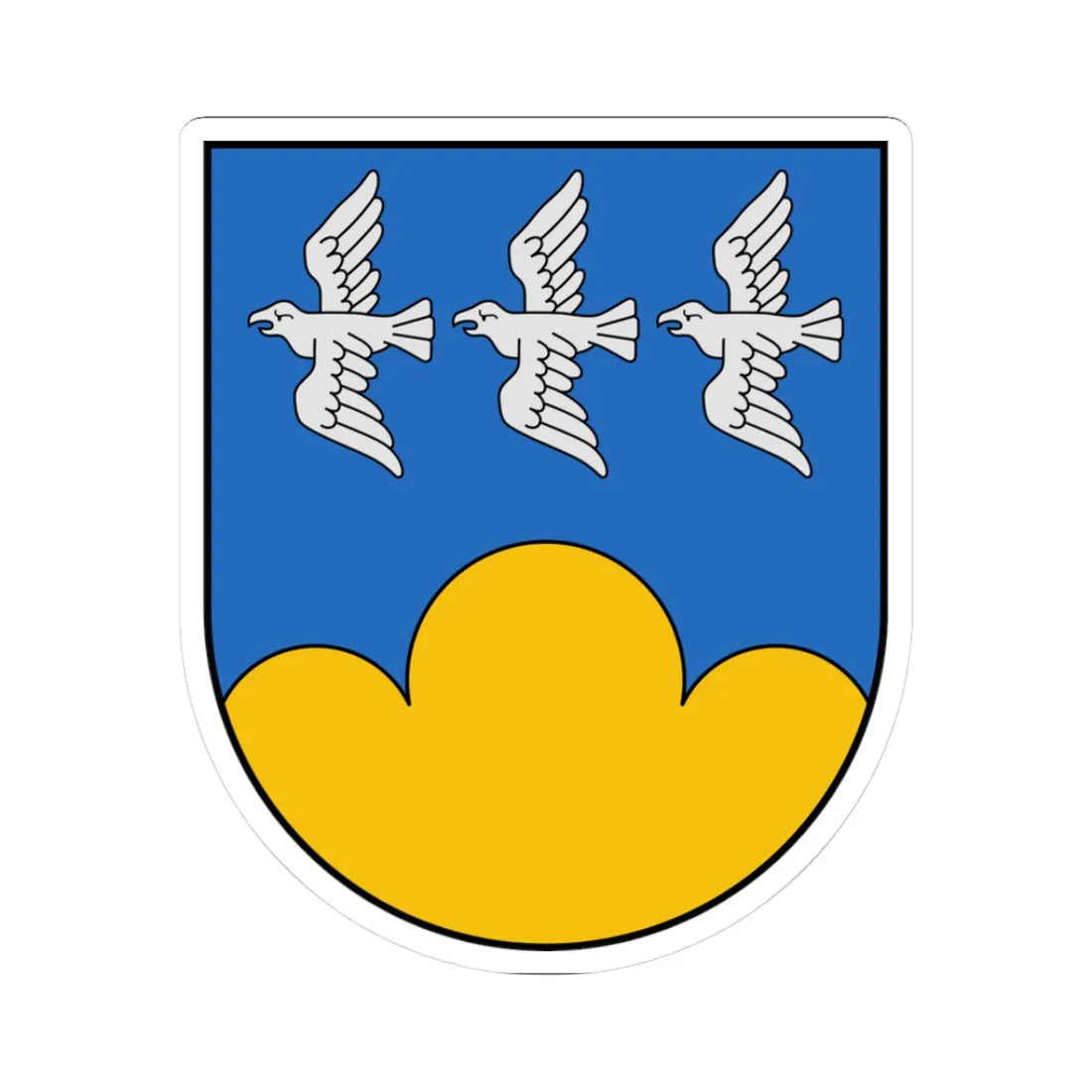 Coat of Arms of Smiltene (Latvia) (Coat of Arms) STICKER Vinyl Kiss-Cut Decal 3 Inch White - The Sticker Space