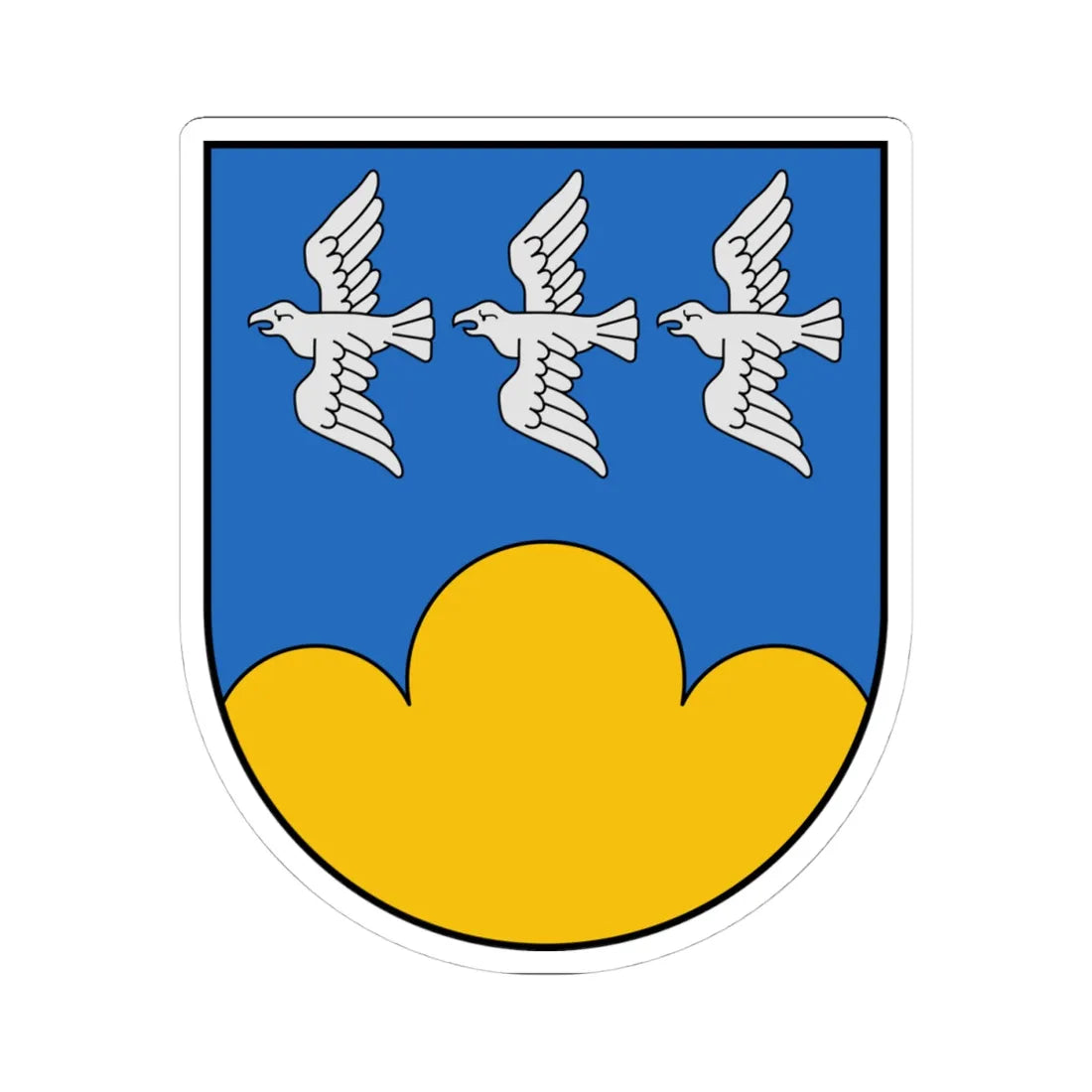 Coat of Arms of Smiltene (Latvia) (Coat of Arms) STICKER Vinyl Kiss-Cut Decal 4 Inch White - The Sticker Space