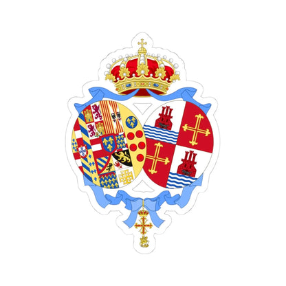 Coat of Arms of Sofia Duchess of Calabria (Italy) (Coat of Arms) STICKER Vinyl Kiss-Cut Decal 4 Inch White - The Sticker Space