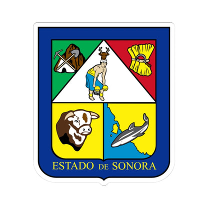 Coat of arms of Sonora (Mexico) (Coat of Arms) STICKER Vinyl Kiss-Cut Decal 3 Inch White - The Sticker Space