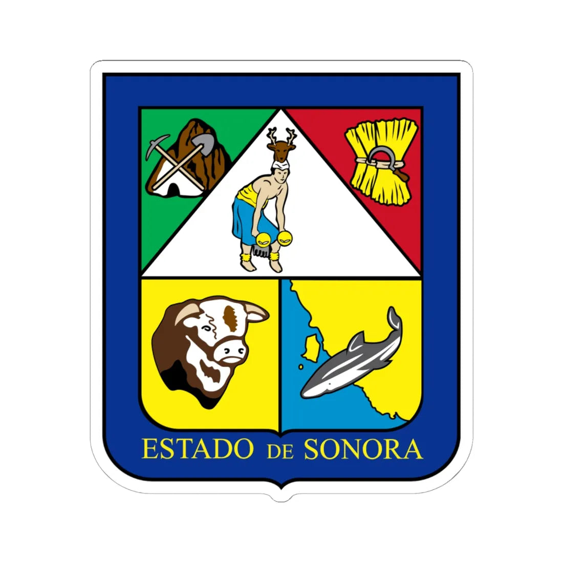 Coat of arms of Sonora (Mexico) (Coat of Arms) STICKER Vinyl Kiss-Cut Decal - The Sticker Space