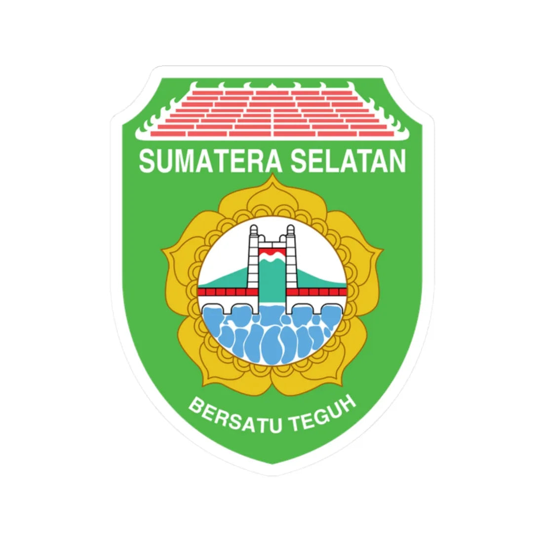 Coat of arms of South Sumatra (Indonesia) (Coat of Arms) STICKER Vinyl Kiss-Cut Decal 2 Inch White - The Sticker Space
