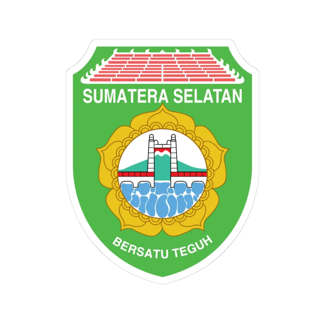 Coat of arms of South Sumatra (Indonesia) (Coat of Arms) STICKER Vinyl Kiss-Cut Decal 3 Inch White - The Sticker Space