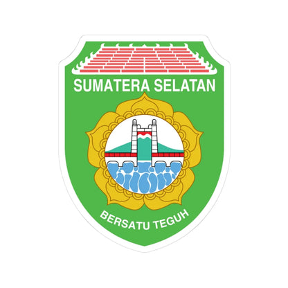 Coat of arms of South Sumatra (Indonesia) (Coat of Arms) STICKER Vinyl Kiss-Cut Decal 3 Inch White - The Sticker Space