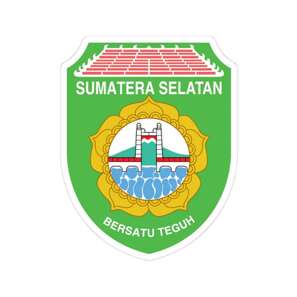 Coat of arms of South Sumatra (Indonesia) (Coat of Arms) STICKER Vinyl Kiss-Cut Decal 4 Inch White - The Sticker Space