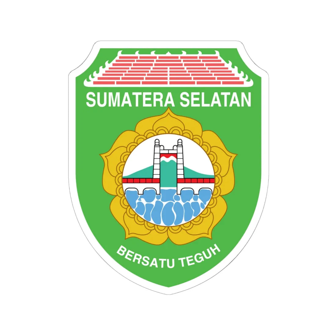 Coat of arms of South Sumatra (Indonesia) (Coat of Arms) STICKER Vinyl Kiss-Cut Decal 6 Inch White - The Sticker Space