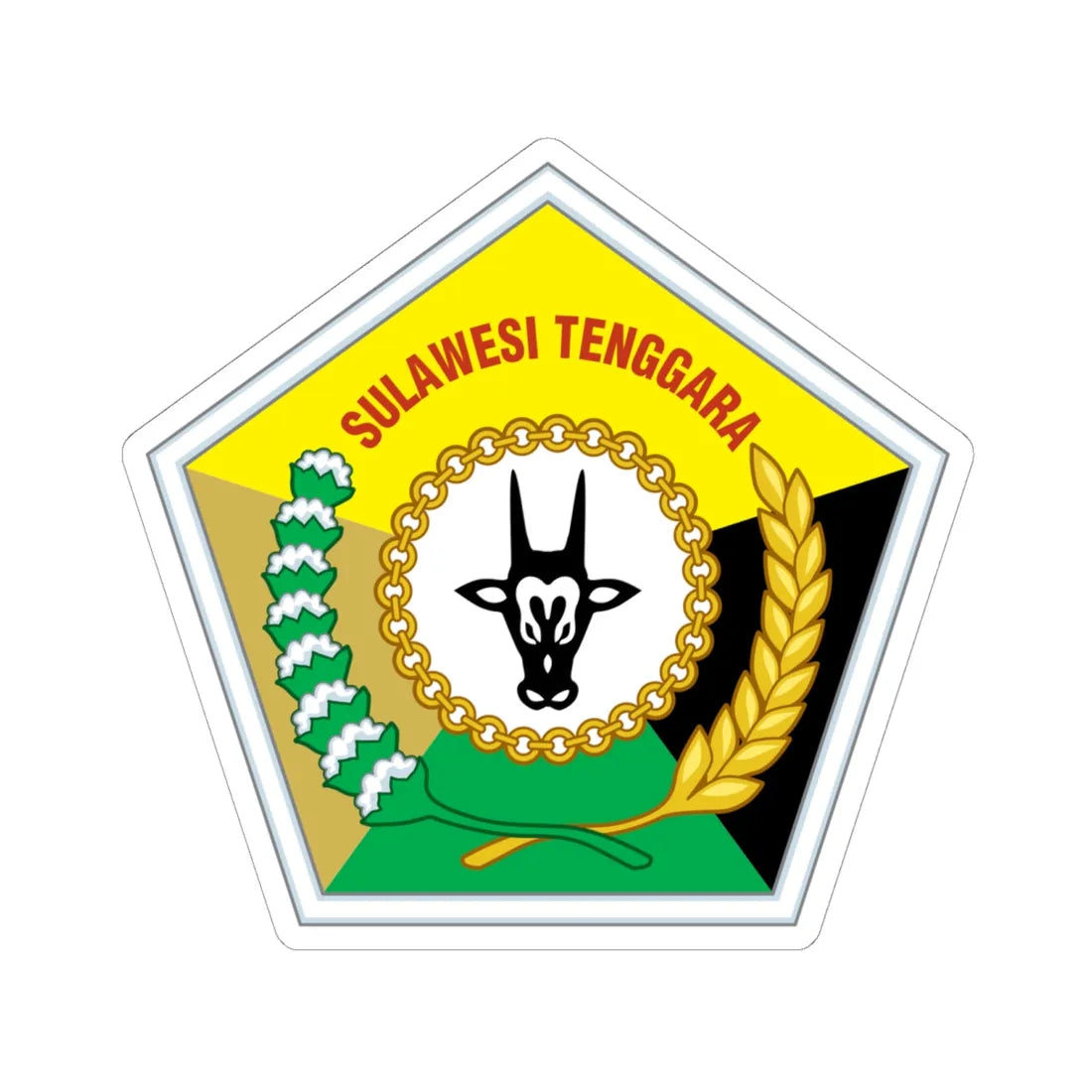 Coat of arms of Southeast Sulawesi (Indonesia) (Coat of Arms) STICKER Vinyl Kiss-Cut Decal 6 Inch White - The Sticker Space