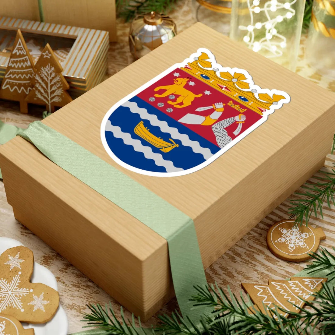 Coat of arms of Southern Finland Province (Finland) (Coat of Arms) STICKER Vinyl Kiss-Cut Decal - The Sticker Space