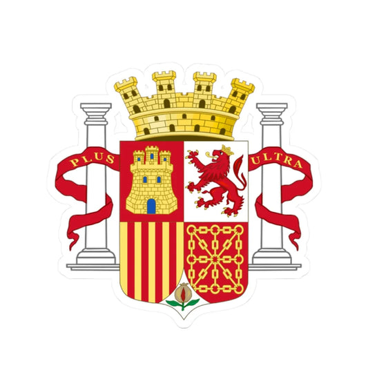 Coat of Arms of Spain 1868-1870 and 18731874 (Spain) (Coat of Arms) STICKER Vinyl Kiss-Cut Decal 2 Inch White - The Sticker Space
