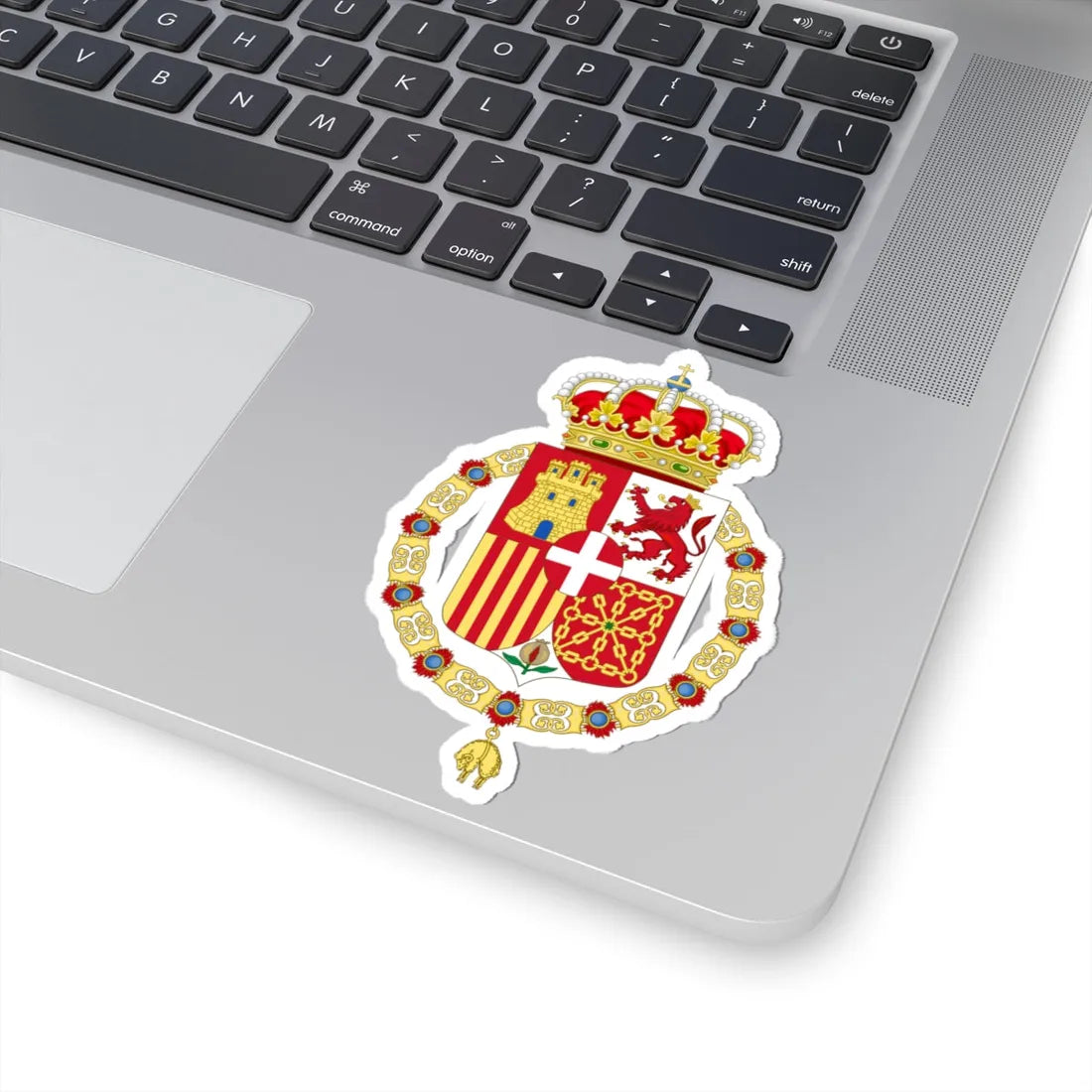 Coat of Arms of Spain 1871-1873 Golden Fleece Variant (Spain) (Coat of Arms) STICKER Vinyl Kiss-Cut Decal - The Sticker Space