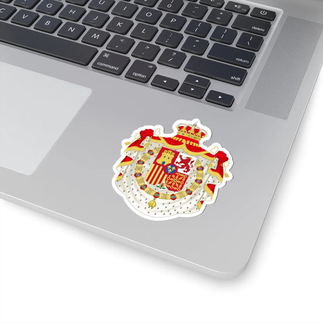 Coat of Arms of Spain 1874-1931 Golden Fleece and Mantle Variant (Spain) (Coat of Arms) STICKER Vinyl Kiss-Cut Decal - The Sticker Space