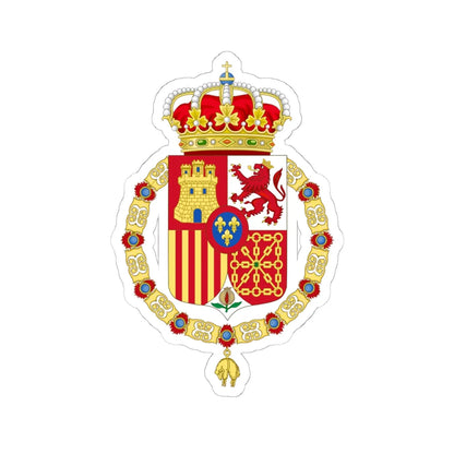 Coat of Arms of Spain 1874-1931 Golden Fleece Variant (Spain) (Coat of Arms) STICKER Vinyl Kiss-Cut Decal 6 Inch White - The Sticker Space