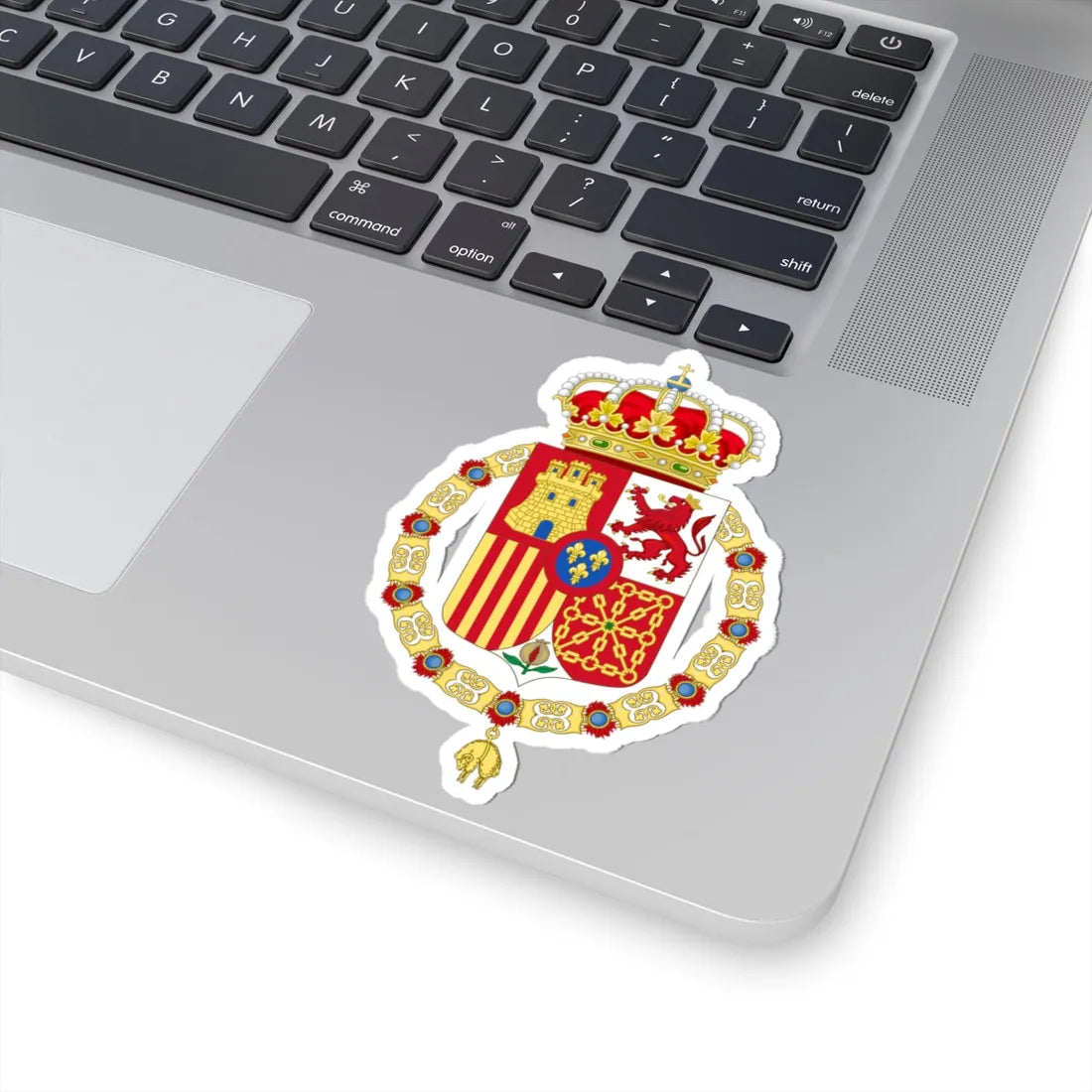 Coat of Arms of Spain 1874-1931 Golden Fleece Variant (Spain) (Coat of Arms) STICKER Vinyl Kiss-Cut Decal - The Sticker Space