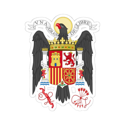 Coat of Arms of Spain 1939-1945-Bureaucratic Variant (Spain) (Coat of Arms) STICKER Vinyl Kiss-Cut Decal 6 Inch White - The Sticker Space