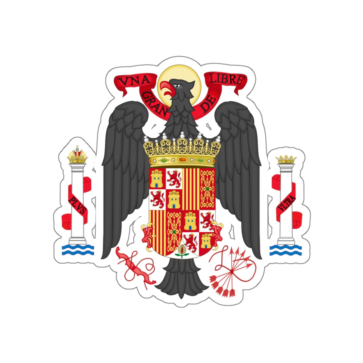 Coat of arms of Spain (1945–1977) STICKER Vinyl Die-Cut Decal-White-The Sticker Space