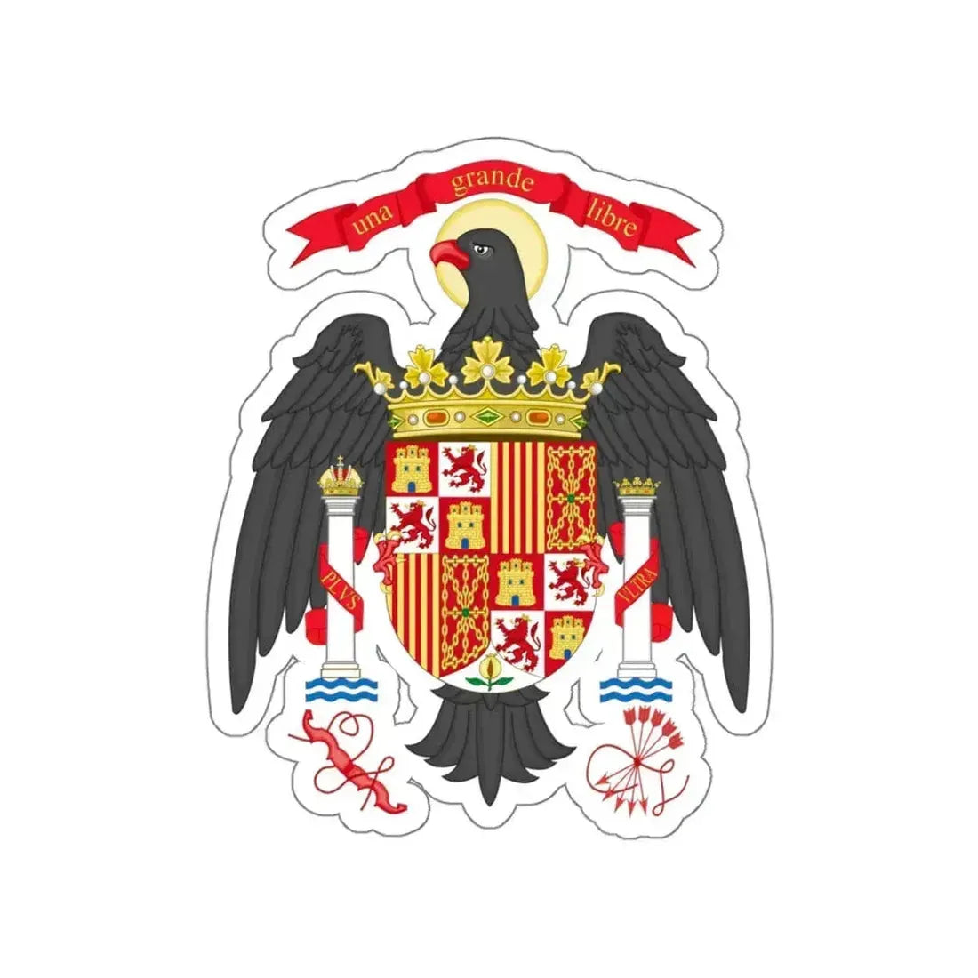 Coat of Arms of Spain (1977-1981) STICKER Vinyl Die-Cut Decal 4 Inch - The Sticker Space