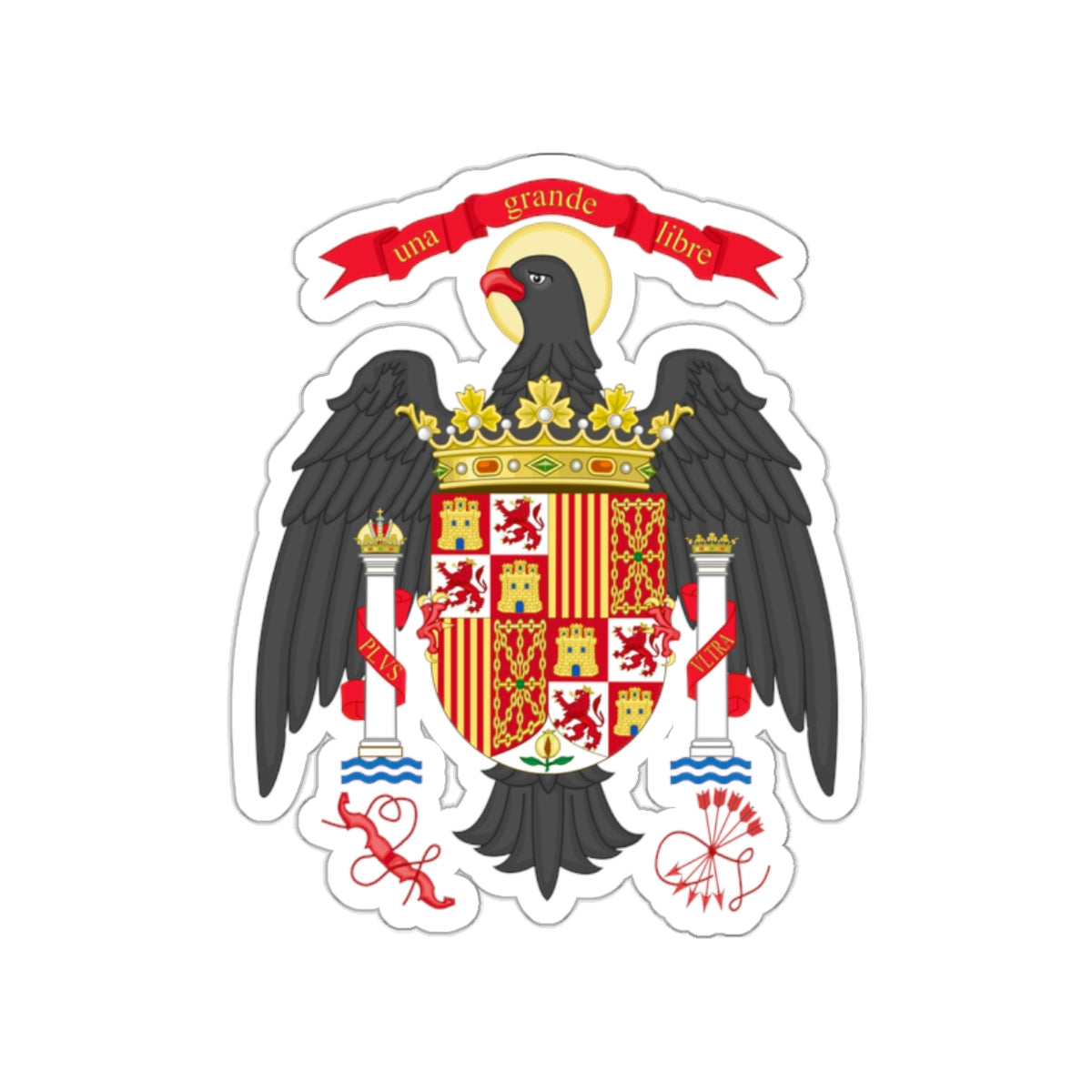 Coat of Arms of Spain (1977-1981) STICKER Vinyl Die-Cut Decal-White-The Sticker Space