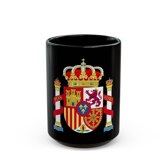 Coat of Arms of Spain - Black Coffee Mug-15oz-The Sticker Space