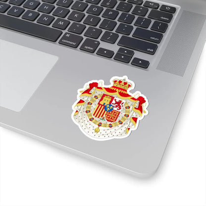 Coat of Arms of Spain c.1883-1931 Golden Fleece and Mantle Variant (Spain) (Coat of Arms) STICKER Vinyl Kiss-Cut Decal - The Sticker Space