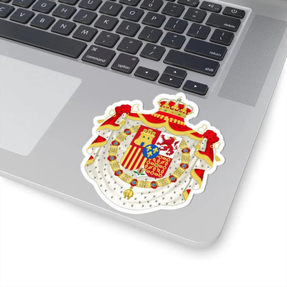 Coat of Arms of Spain c.1883-1931 Golden Fleece and Mantle Variant (Spain) (Coat of Arms) STICKER Vinyl Kiss-Cut Decal - The Sticker Space