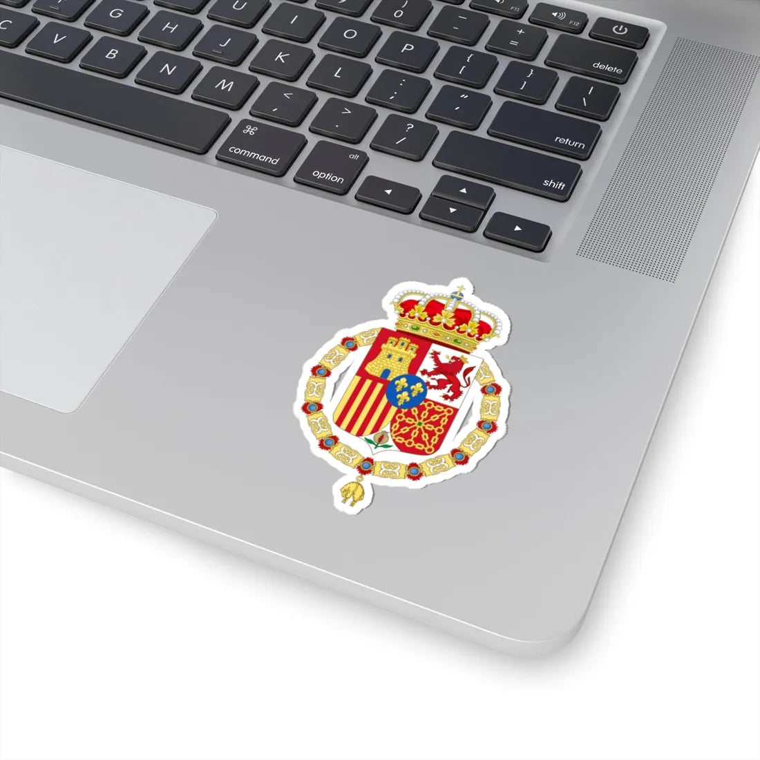 Coat of Arms of Spain c.1883-1931 Golden Fleece Variant (Spain) (Coat of Arms) STICKER Vinyl Kiss-Cut Decal - The Sticker Space