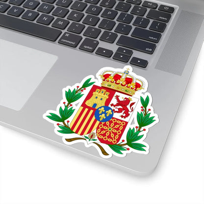 Coat of Arms of Spain c.1883-1931 Laurel Variant (Spain) (Coat of Arms) STICKER Vinyl Kiss-Cut Decal - The Sticker Space