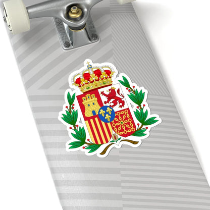 Coat of Arms of Spain c.1883-1931 Laurel Variant (Spain) (Coat of Arms) STICKER Vinyl Kiss-Cut Decal - The Sticker Space