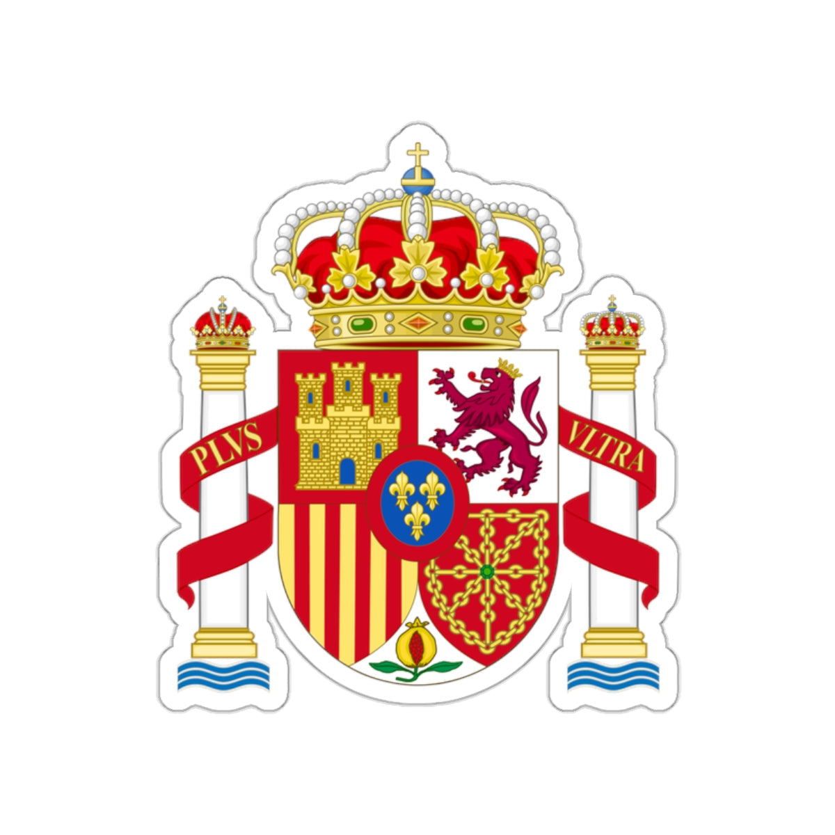 Coat of Arms of Spain STICKER Vinyl Die-Cut Decal-White-The Sticker Space