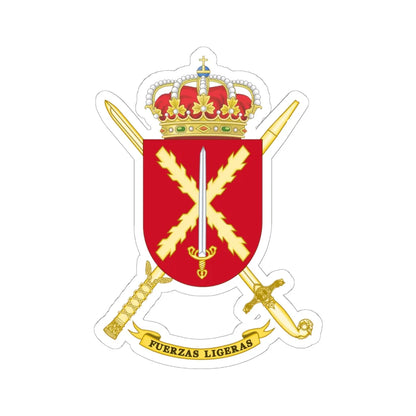 Coat of Arms of Spanish Army Light Forces (Spain) (Coat of Arms) STICKER Vinyl Kiss-Cut Decal 6 Inch White - The Sticker Space
