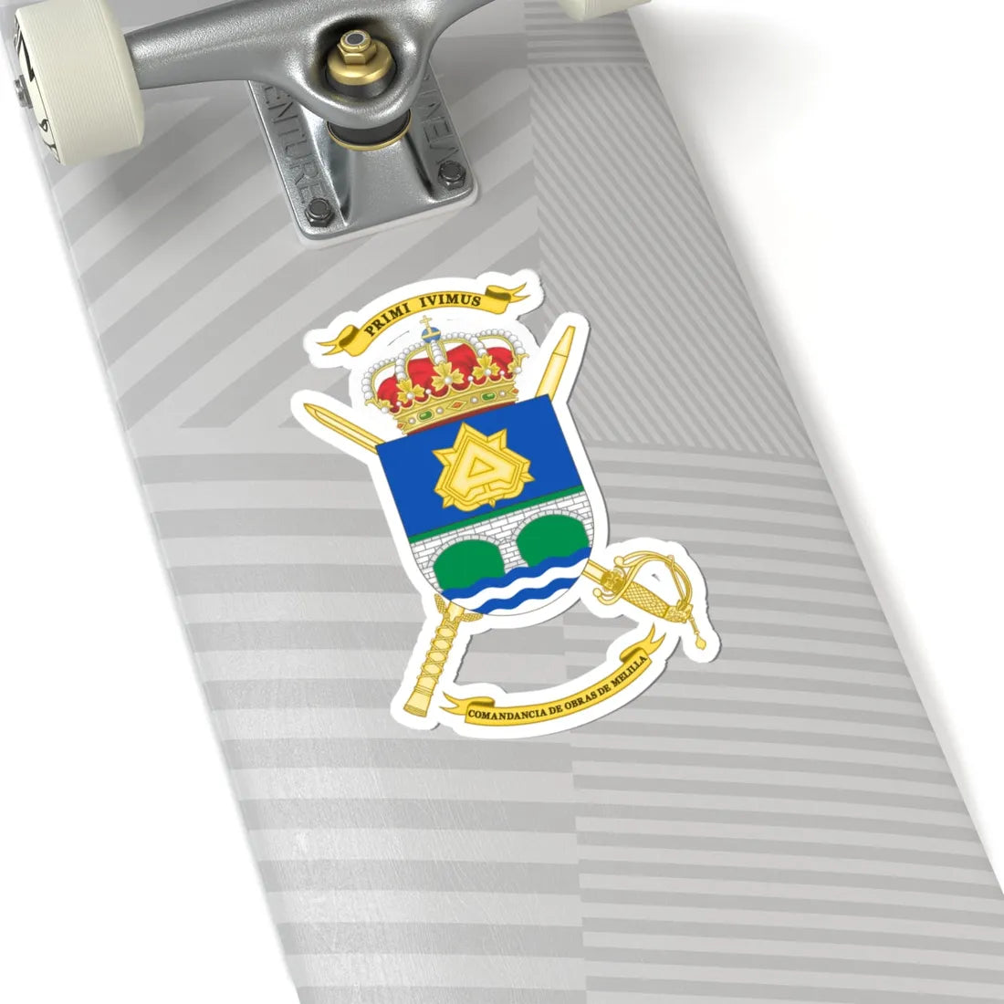 Coat of Arms of Spanish Army Melilla Construction Command (Spain) (Coat of Arms) STICKER Vinyl Kiss-Cut Decal - The Sticker Space