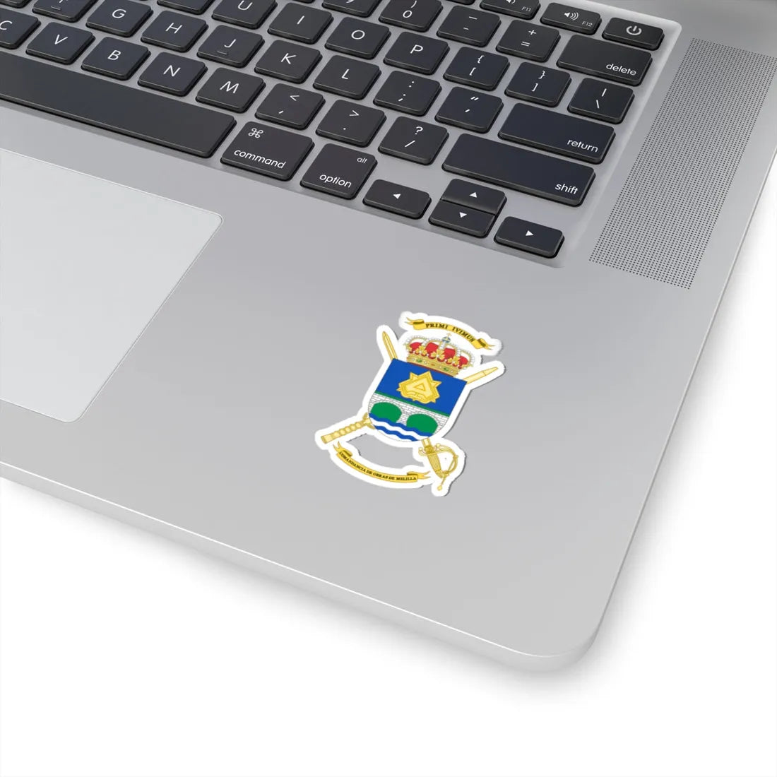 Coat of Arms of Spanish Army Melilla Construction Command (Spain) (Coat of Arms) STICKER Vinyl Kiss-Cut Decal - The Sticker Space