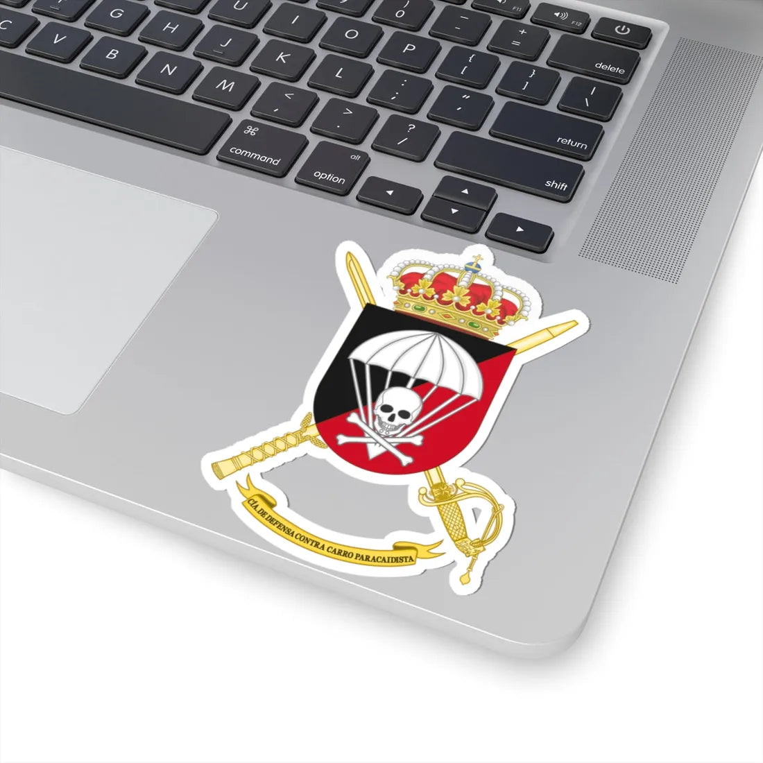 Coat of Arms of Spanish Army Paratrooper Brigade Anti-Tank Defense Company (Spain) (Coat of Arms) STICKER Vinyl Kiss-Cut Decal - The Sticker Space