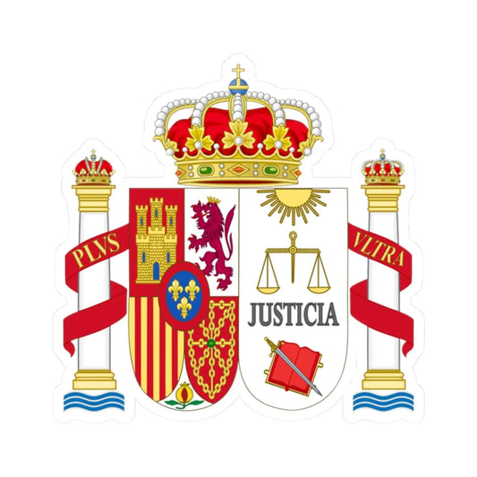 Coat of Arms of Spanish Judiciary Badges Magistrates Judges and Attorneys (Spain) (Coat of Arms) STICKER Vinyl Kiss-Cut Decal 2 Inch White - The Sticker Space