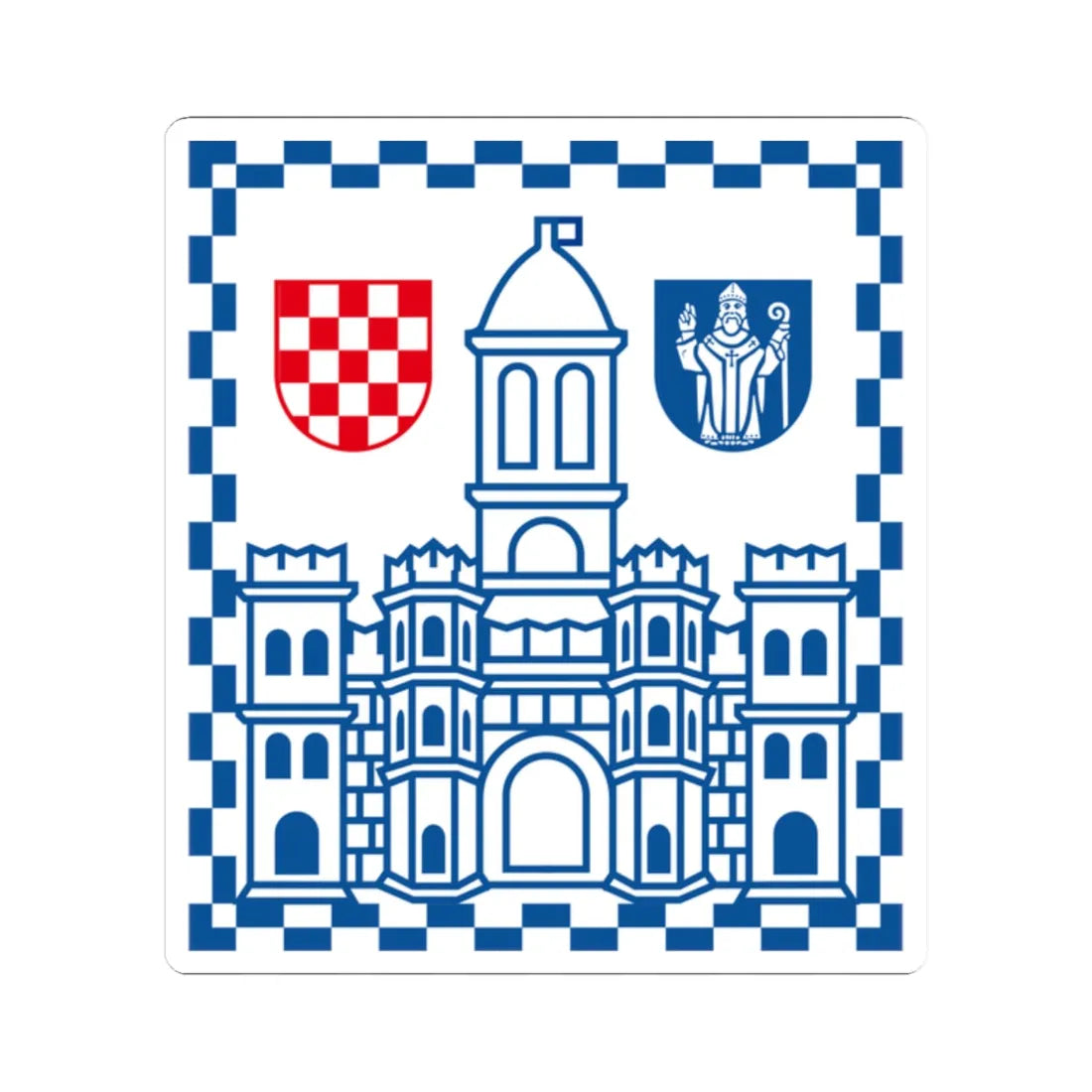 Coat of arms of Split (Croatia) (Coat of Arms) STICKER Vinyl Kiss-Cut Decal 2 Inch White - The Sticker Space