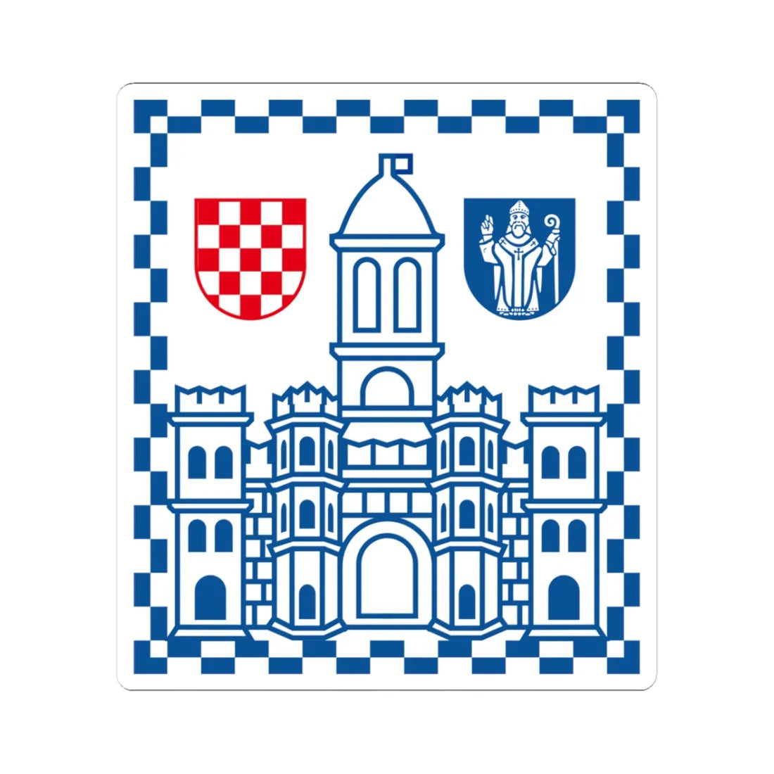 Coat of arms of Split (Croatia) (Coat of Arms) STICKER Vinyl Kiss-Cut Decal 3 Inch White - The Sticker Space