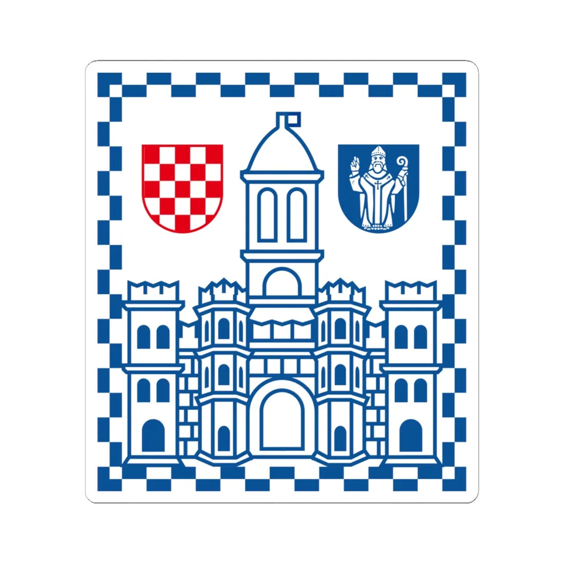 Coat of arms of Split (Croatia) (Coat of Arms) STICKER Vinyl Kiss-Cut Decal 6 Inch White - The Sticker Space